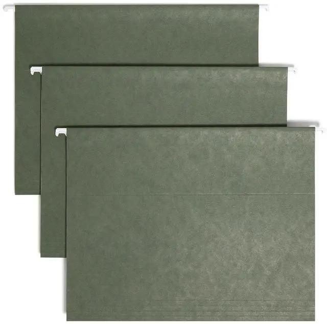 Main image of Smead Hanging File Folder, 1/5-Cut Adjustable Tab, Letter Size, Standard Green, Hanging Folders for Filing Cabinets, File Organizer Folder, 25 Count
