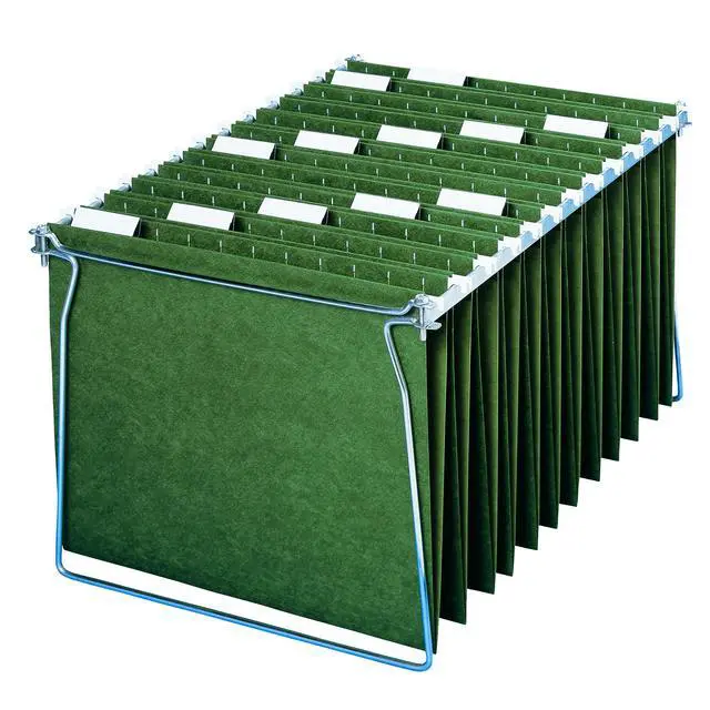 Alt view image 7 of 7 - Smead Hanging File Folder, 1/5-Cut Adjustable Tab, Letter Size, Standard Green, Hanging Folders for Filing Cabinets, File Organizer Folder, 25 Count