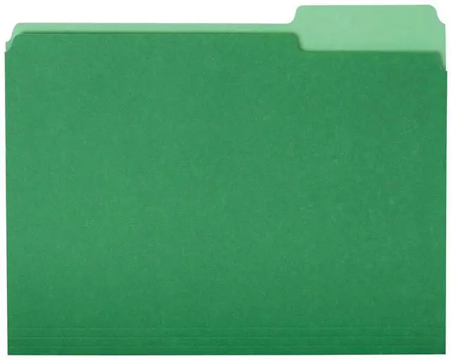 Main image of File Folders for Organization, Letter Size, 1/3 Cut Tab, Bright Green, 36-Pack