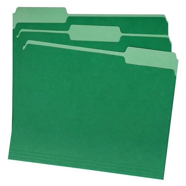 Alt view image 2 of 5 - File Folders for Organization, Letter Size, 1/3 Cut Tab, Bright Green, 36-Pack