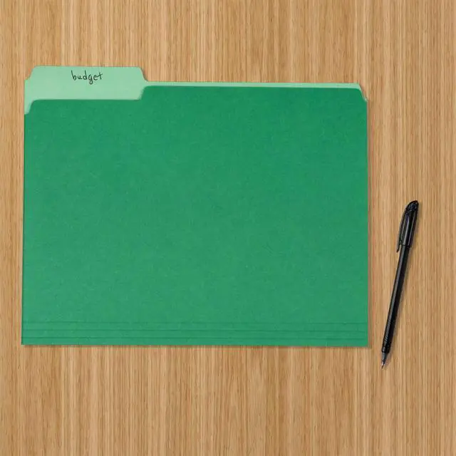Alt view image 5 of 5 - File Folders for Organization, Letter Size, 1/3 Cut Tab, Bright Green, 36-Pack