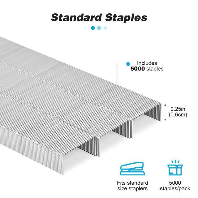 Alt view image 3 of 7 - Stapler with 5000 Staples - Office Stapler, 25 Sheet Capacity, Staplers for Desk, Non-Slip, Black