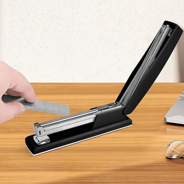 Alt view image 6 of 7 - Stapler with 5000 Staples - Office Stapler, 25 Sheet Capacity, Staplers for Desk, Non-Slip, Black