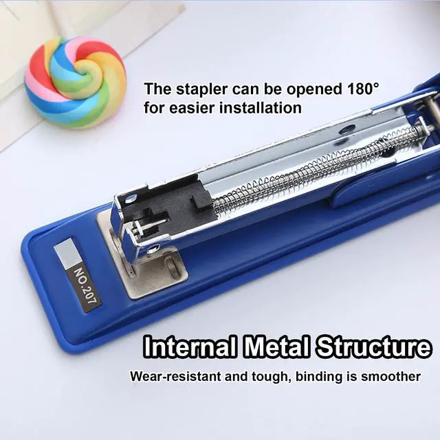 Alt view image 4 of 7 - smilixin 2 Pieces Stapler,25 Sheet Capacity Staplers with 2000 Standard Staples,Desktop Staplers Heavy Duty,Office Standard Stapler for School Office,Black & Blue