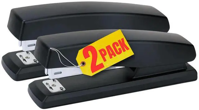 Main image of 1InTheOffice Office Stapler for Desk, Heavy Duty Desk Stapler, Black, 20 Sheets Capacity,2 Pack