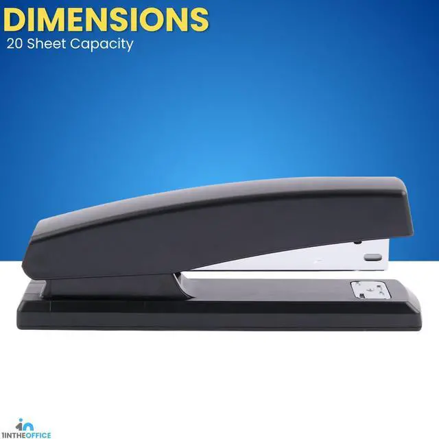 Alt view image 4 of 7 - 1InTheOffice Office Stapler for Desk, Heavy Duty Desk Stapler, Black, 20 Sheets Capacity,2 Pack