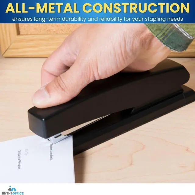 Alt view image 7 of 7 - 1InTheOffice Office Stapler for Desk, Heavy Duty Desk Stapler, Black, 20 Sheets Capacity,2 Pack