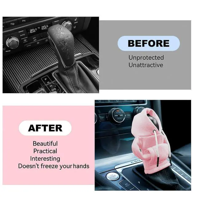 Alt view image 3 of 7 - SLLAK Gear Shift Hoodie, Universal Car Shift Knob Cover, Mini Hoodie for Car Shifter, Automotive Interior Cute Gadgets, Car Accessories and Decorations for Women