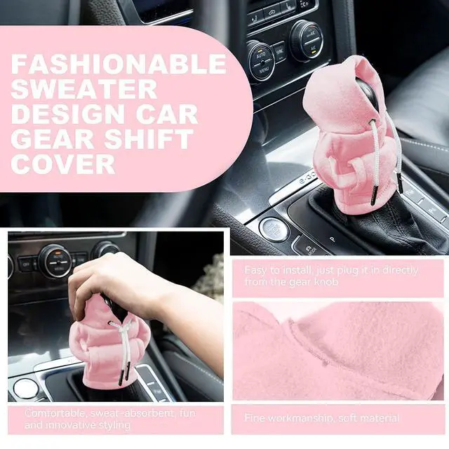 Alt view image 5 of 7 - SLLAK Gear Shift Hoodie, Universal Car Shift Knob Cover, Mini Hoodie for Car Shifter, Automotive Interior Cute Gadgets, Car Accessories and Decorations for Women