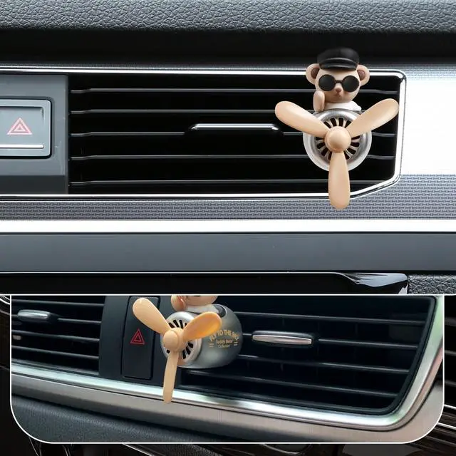 Alt view image 7 of 7 - Bear Pilot Car Fresheners Vent Clip Cute Teddy New Car Scent Automotive Air Fresheners Cartoon Air Outlet Aromatherapy Ornament Thank You Gifts for Him Her Friends, Families