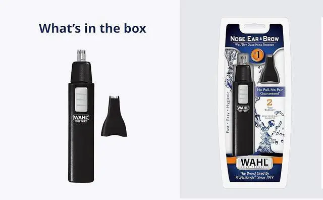 Alt view image 2 of 5 - 5567-500 Ear, Nose and Brow Wet/Dry Battery Trimmer, Black