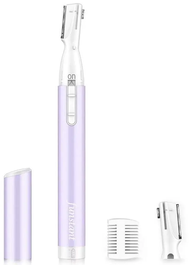 Main image of Upgraded Eyebrow Trimmer, Precision Electric Eyebrow Razor for Women Battery-Operated Facial Hair Remover with Comb No Pulling Sensation Painless for Face Chin Neck, Upper-Lip, Peach-Fuzz