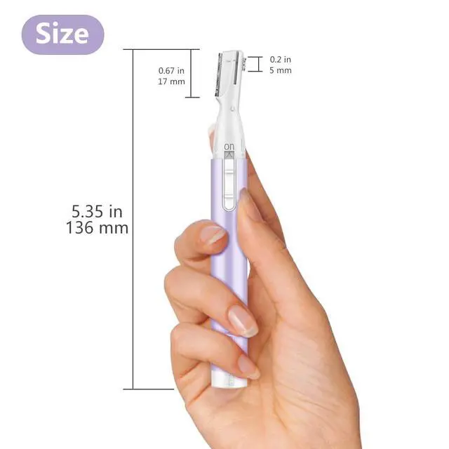 Alt view image 6 of 7 - Upgraded Eyebrow Trimmer, Precision Electric Eyebrow Razor for Women Battery-Operated Facial Hair Remover with Comb No Pulling Sensation Painless for Face Chin Neck, Upper-Lip, Peach-Fuzz