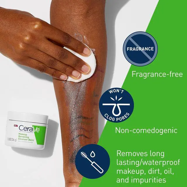 Alt view image 3 of 5 - Cleansing Balm Makeup Remover, Waterproof Makeup Remover With Ceramides & Plant-Based Jojoba Oil To Nourish & Hydrate, Non-Comedogenic & Fragrance Free, 1.3 Oz
