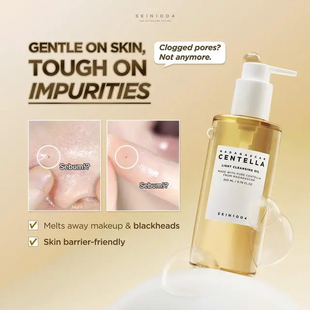 Alt view image 3 of 7 - Madagascar Centella Light Cleansing Oil 6.76 fl.oz, 200ml | Gentle Oil Cleanser for Face, Korean Facial Cleanser, Double Cleansing