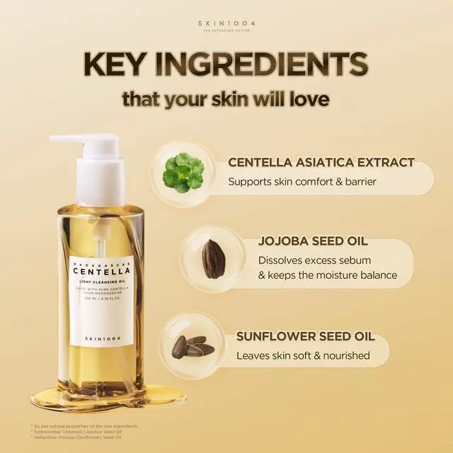Alt view image 6 of 7 - Madagascar Centella Light Cleansing Oil 6.76 fl.oz, 200ml | Gentle Oil Cleanser for Face, Korean Facial Cleanser, Double Cleansing