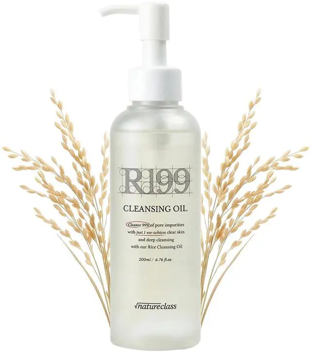 Main image of R199 Rice Cleansing Oil Face Cleanser Korean Skincare Makeup Remover Oil Cleanser for Face Blackhead Remover Pore Control Double Cleansing Sensitive Skin 6.76 fl oz