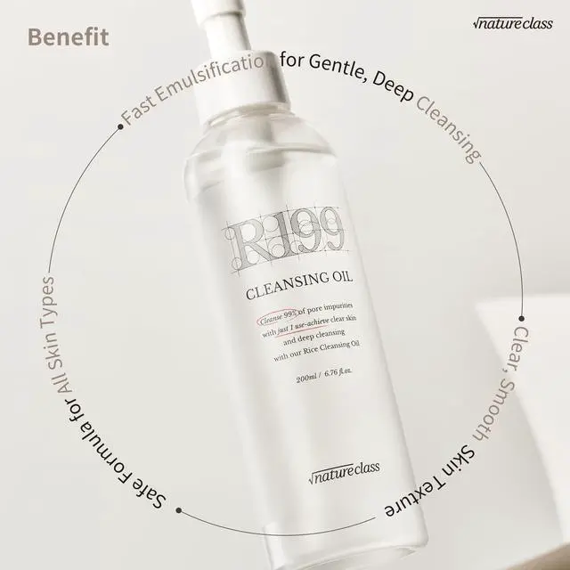 Alt view image 4 of 7 - R199 Rice Cleansing Oil Face Cleanser Korean Skincare Makeup Remover Oil Cleanser for Face Blackhead Remover Pore Control Double Cleansing Sensitive Skin 6.76 fl oz