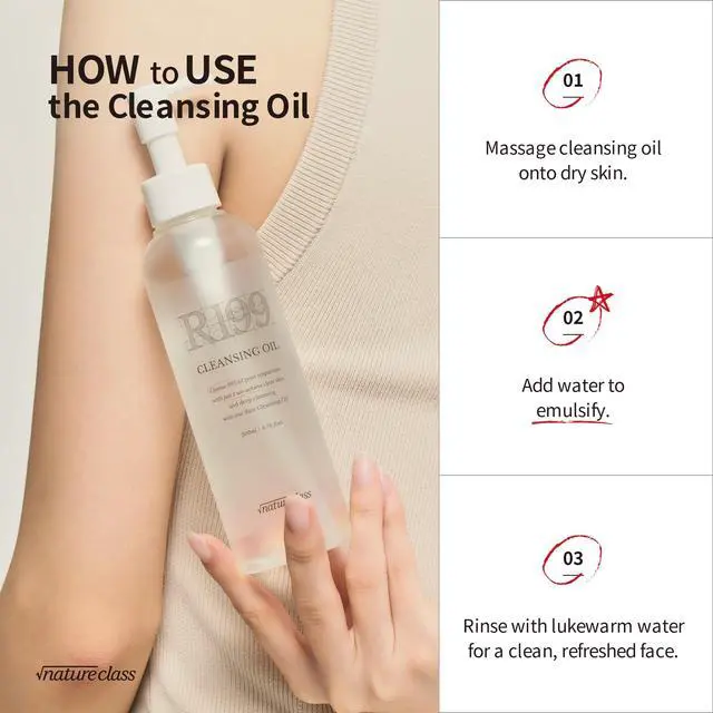Alt view image 7 of 7 - R199 Rice Cleansing Oil Face Cleanser Korean Skincare Makeup Remover Oil Cleanser for Face Blackhead Remover Pore Control Double Cleansing Sensitive Skin 6.76 fl oz