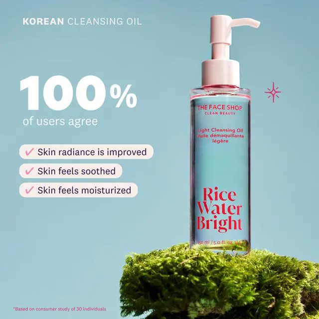 Alt view image 3 of 7 - Rice Water Bright Light Facial Cleansing Oil, Daily Makeup Remover, Oil Cleanser, Vegan, Korean Skin Care with Jojoba Oil, Face Pore Cleanser, 150ml