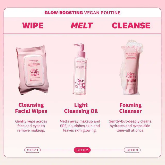 Alt view image 6 of 7 - Rice Water Bright Light Facial Cleansing Oil, Daily Makeup Remover, Oil Cleanser, Vegan, Korean Skin Care with Jojoba Oil, Face Pore Cleanser, 150ml