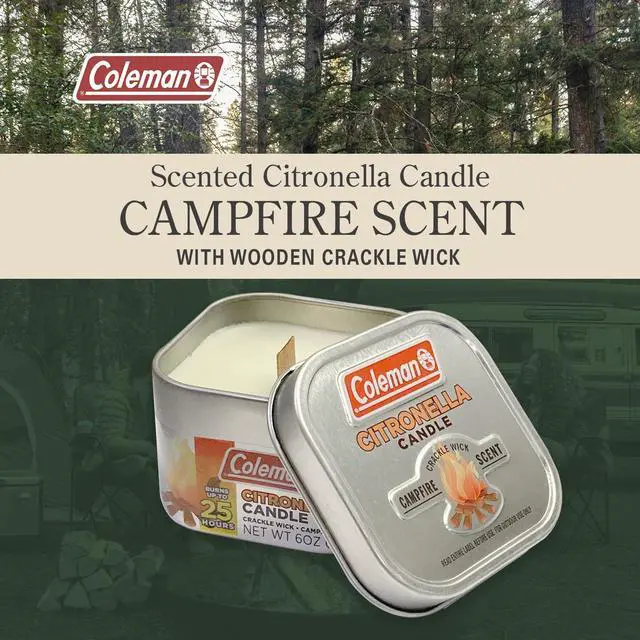 Alt view image 3 of 5 - Campfire Citronella Candle with Wooden Crackle Wick - 6 oz