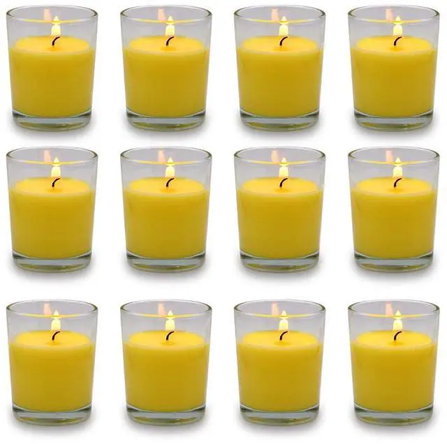 Main image of Small Citronella Candles Outdoor and Indoor Soy Wax Votive Candles for Party Dinner and Camping - 12 Hours Burn Time, Set of 12