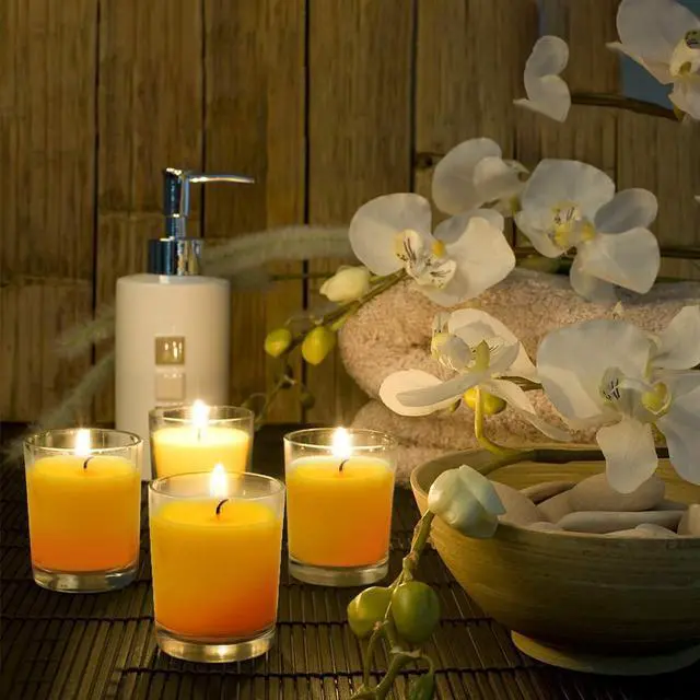 Alt view image 3 of 7 - Small Citronella Candles Outdoor and Indoor Soy Wax Votive Candles for Party Dinner and Camping - 12 Hours Burn Time, Set of 12