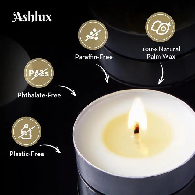 Alt view image 3 of 7 - 100-Pack Unscented Palm Wax Tea Lights Candles,6 Hours Burn