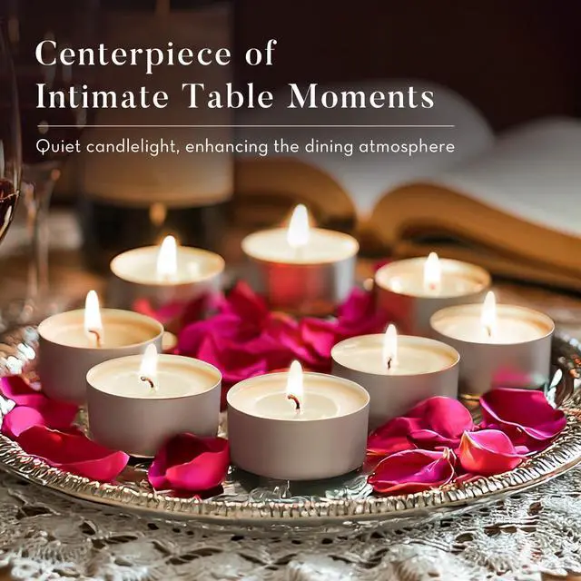 Alt view image 4 of 7 - 100-Pack Unscented Palm Wax Tea Lights Candles,6 Hours Burn