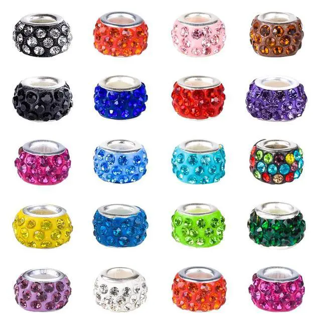Alt view image 3 of 7 - Large Hole European Beads, Craft Supplies KitAssorted Mixed Color Lampwork Spacer Beads for DIY Bracelet Jewelry Making (120, Mixed)