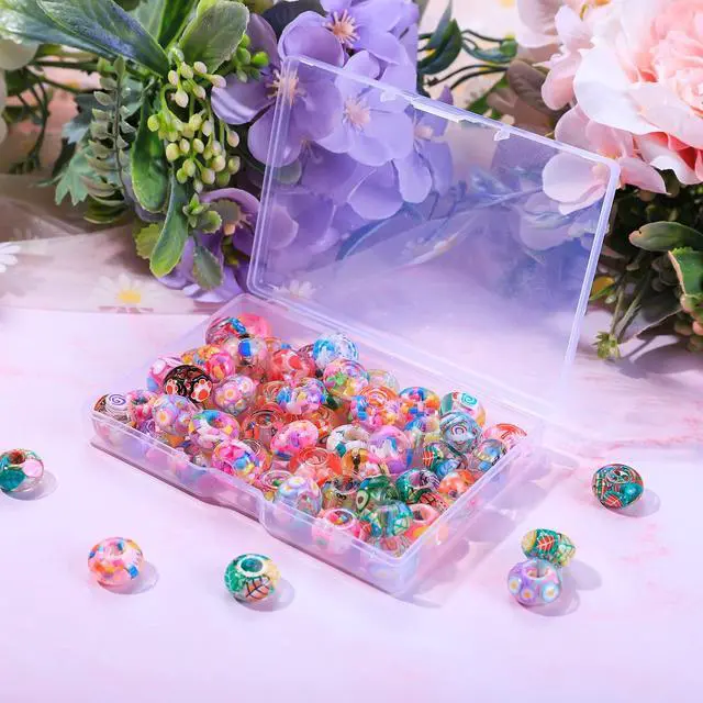 Alt view image 2 of 7 - Girls' Lucky Lover Amber Beads, Big Hole Spacer European Craft Beads for DIY Charms Bracelet Jewelry Making (Mixed)
