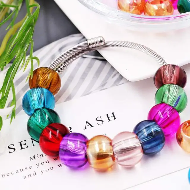 Alt view image 6 of 6 - 10x15mm Murano Large Hole Glass Beads with Silver Brass Cores, European Style Beads for DIY Jewelry Making (100, Mixed No Core Lampwork Beads)