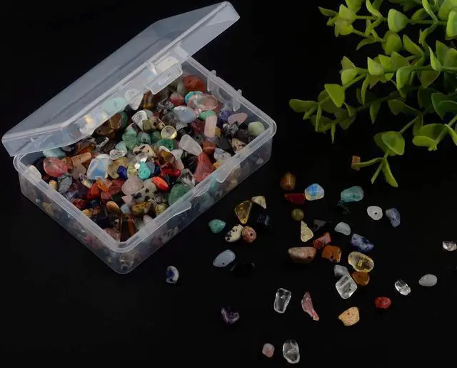 Alt view image 3 of 7 - Natural Chip Stone Beads Multicolor 5-8mm About 400 Pieces Irregular Gemstones Healing Crystal Loose Rocks Bead Hole Drilled DIY for Bracelet Jewelry Making Crafting (5-8mm, Multicolor)