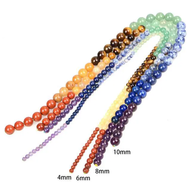 Alt view image 4 of 7 - 8mm Natural Colorful Stone Round Loose Stone Beads for Jewelry Making DIY Crafts Design 1 Strand 15" APPR.47-49pcs.