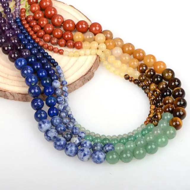 Alt view image 6 of 7 - 8mm Natural Colorful Stone Round Loose Stone Beads for Jewelry Making DIY Crafts Design 1 Strand 15" APPR.47-49pcs.