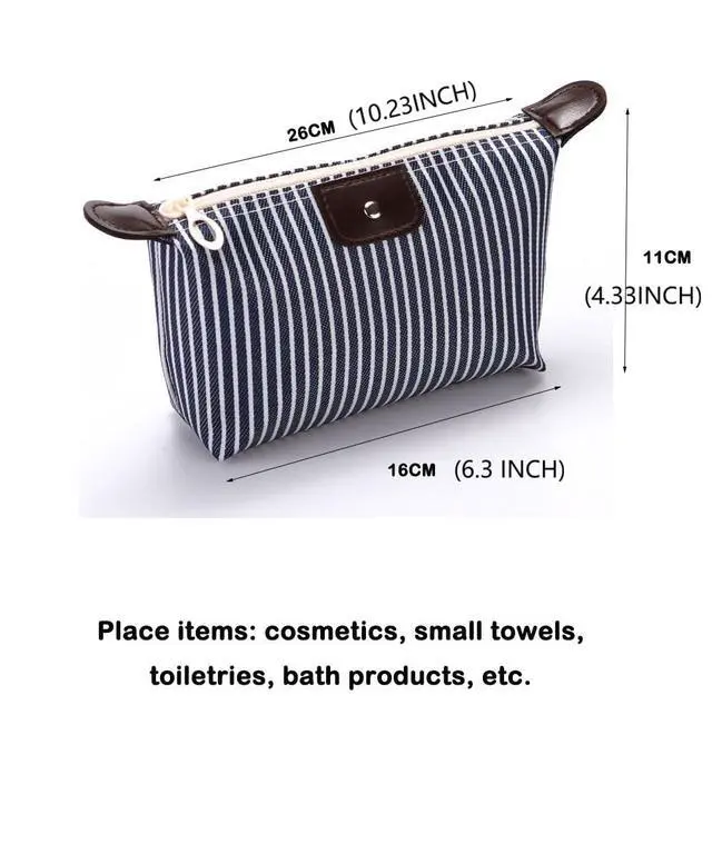 Alt view image 2 of 7 - 2 Pack Make Up Bag for Traveling,Preppy make up bag,Toiletry Bag,Nylon Cosmetic Bag,Light Pink Makeup Bag,Skin Care BagTiny Makeup Bag