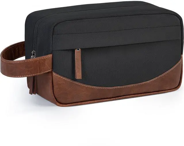 Main image of Travel Toiletry Bag for Men, Hanging Toiletry Organizer, Water Resistant Shaving Kit with Large Capacity for Travel Accessories (Black, Medium)