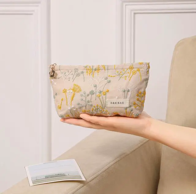 Alt view image 3 of 7 - 2 Pcs Makeup Bags, Large Cosmetic Bag Travel Toiletry Bag
