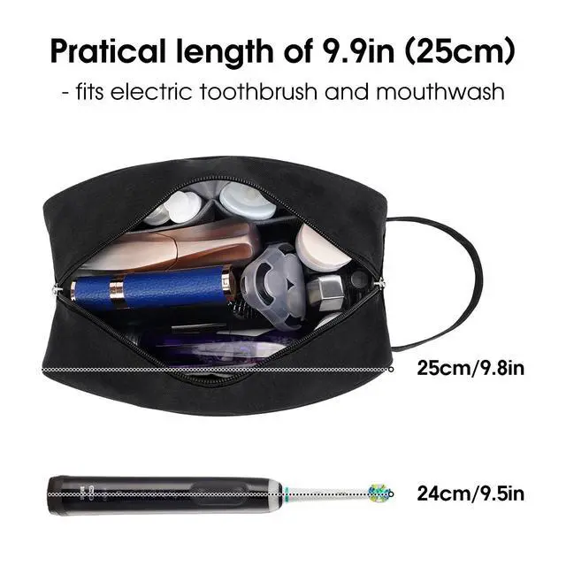 Alt view image 2 of 6 - Travel Toiletry Bag for Women Traveling Dopp Kit Men Travel Bag for Toiletries Cosmetic Bag Makeup Bag Medicine Bag for Traveling (Black)