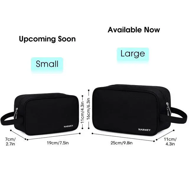 Alt view image 3 of 6 - Travel Toiletry Bag for Women Traveling Dopp Kit Men Travel Bag for Toiletries Cosmetic Bag Makeup Bag Medicine Bag for Traveling (Black)