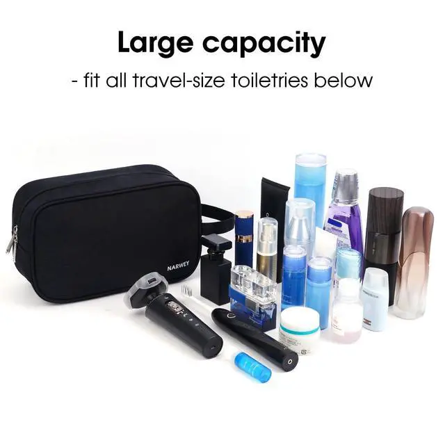 Alt view image 4 of 6 - Travel Toiletry Bag for Women Traveling Dopp Kit Men Travel Bag for Toiletries Cosmetic Bag Makeup Bag Medicine Bag for Traveling (Black)