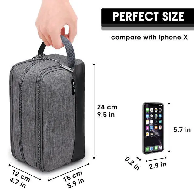 Alt view image 2 of 7 - Travel Toiletry Bag for Men, Small Dopp Kit for Toiletries
