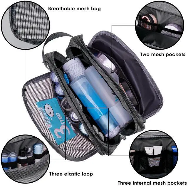 Alt view image 3 of 7 - Travel Toiletry Bag for Men, Small Dopp Kit for Toiletries