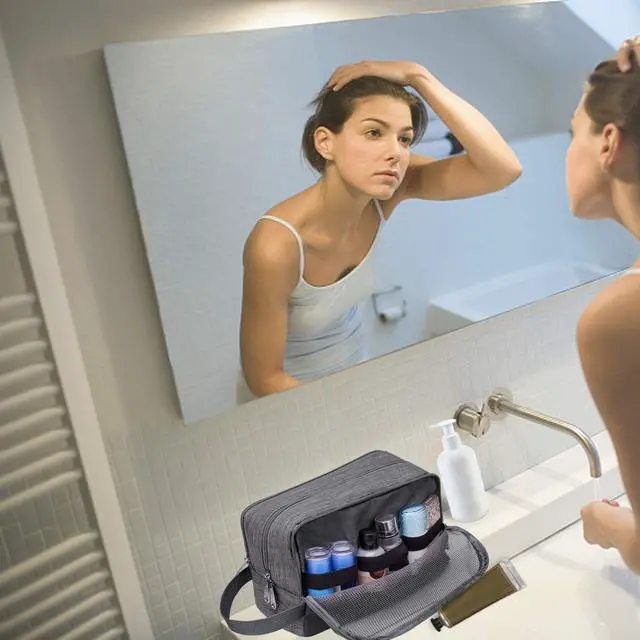 Alt view image 5 of 7 - Travel Toiletry Bag for Men, Small Dopp Kit for Toiletries