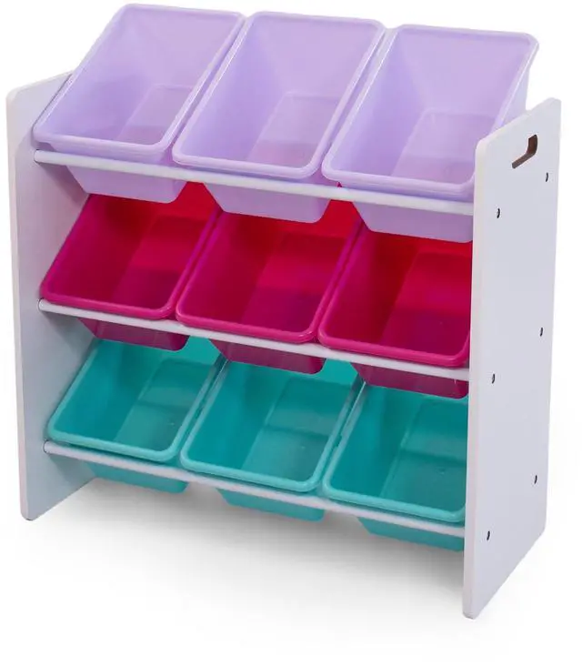 Main image of Kids Toy Organizer with 9 Bins, 3 Tier Storage for Playroom