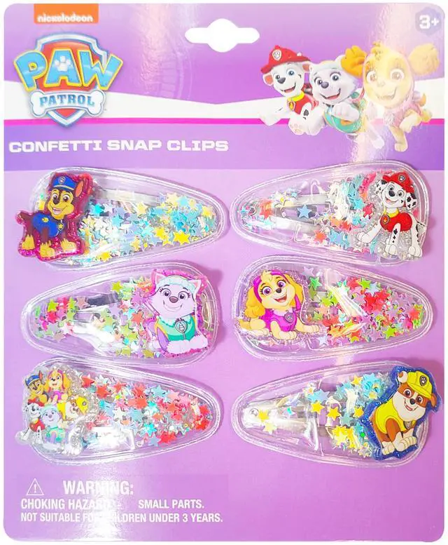 Main image of 6pc Cute Hair Clips For Girls with Favorite Character Charms, Magical Confetti Hair Clips for Kids, Toddler Hair Accessories, Ages 3+