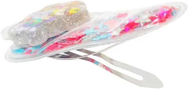 Alt view image 3 of 6 - 6pc Cute Hair Clips For Girls with Favorite Character Charms, Magical Confetti Hair Clips for Kids, Toddler Hair Accessories, Ages 3+
