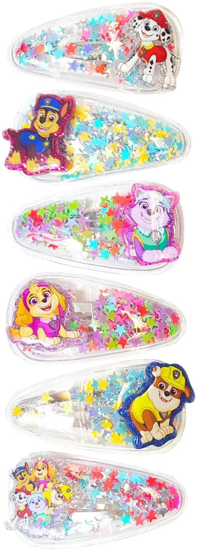 Alt view image 2 of 6 - 6pc Cute Hair Clips For Girls with Favorite Character Charms, Magical Confetti Hair Clips for Kids, Toddler Hair Accessories, Ages 3+