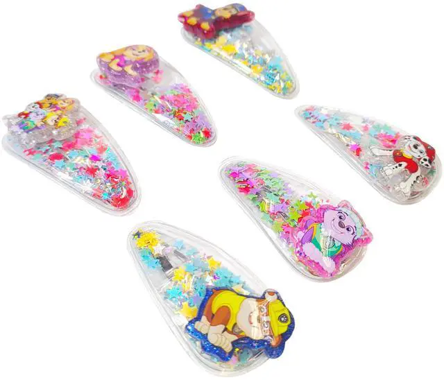 Alt view image 5 of 6 - 6pc Cute Hair Clips For Girls with Favorite Character Charms, Magical Confetti Hair Clips for Kids, Toddler Hair Accessories, Ages 3+